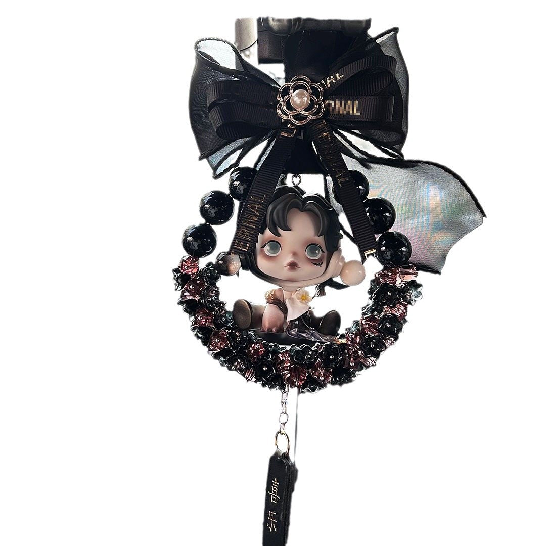 Light luxury Bubble Mart car hanging interior rearview mirror car pendant car decoration gift to girlfriend bestie crystal car