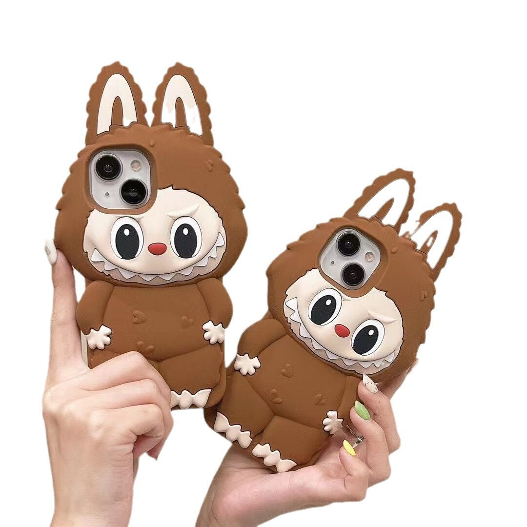 Cartoon cute three-dimensional labubu iPhone16 Apple 15 suitable for 13/14pro max mobile phone case anti-fall 11