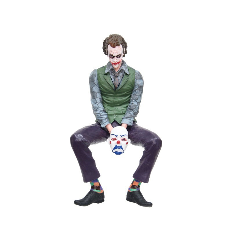 Figura de payaso muy vendida, juguete de moda Hislaijie Joker, modelo de figura con postura sentada, adorno para automóvil