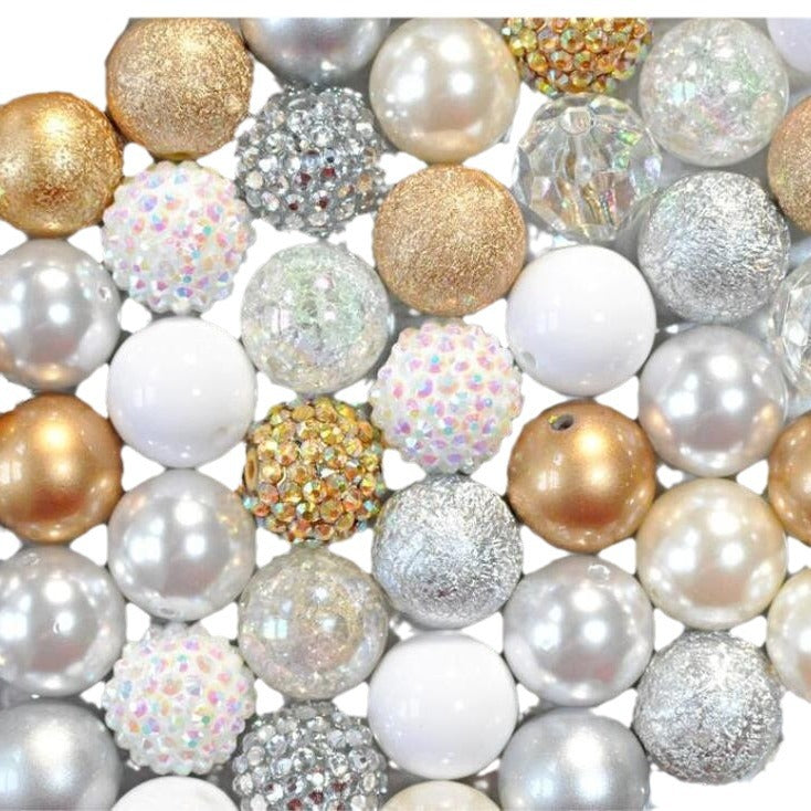 Gold white yellow mixed color beads