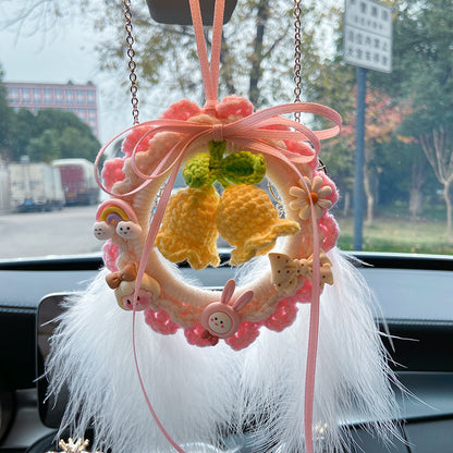 Hand-woven finished lily of the valley flower car pendant car rearview mirror pendant hanging ornament creative car pendant gift