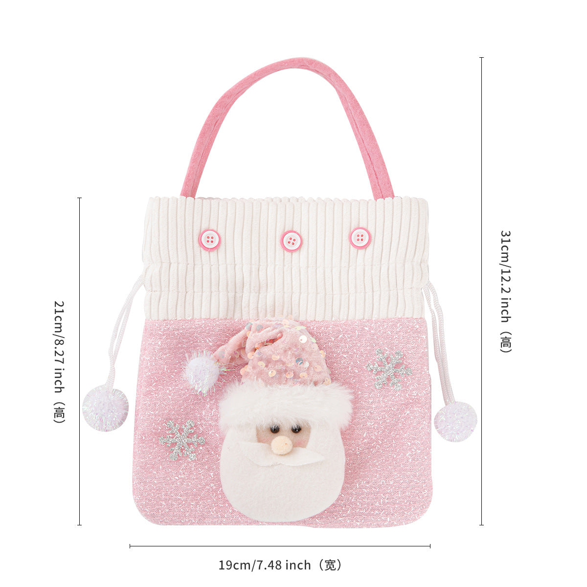 Christmas tote bag, snowman gift bag, scene decoration, candy snack bag