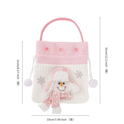 Christmas tote bag, snowman gift bag, scene decoration, candy snack bag