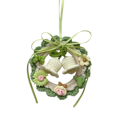 Hand-woven finished lily of the valley flower car pendant car rearview mirror pendant hanging ornament creative car pendant gift