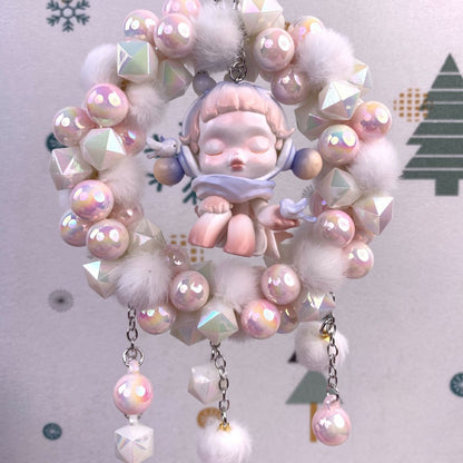 Handmade car trailer with beads pendant diy jewelry cartoon girl cute