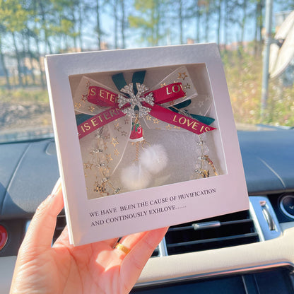 Christmas car pendant snowflake pendant car rearview mirror hanging ornaments for women