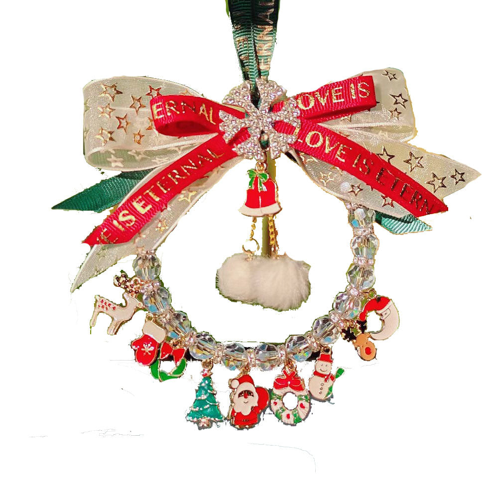 Christmas car pendant snowflake pendant car rearview mirror hanging ornaments for women