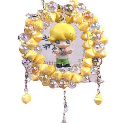 Handmade car trailer with beads pendant diy jewelry cartoon girl cute