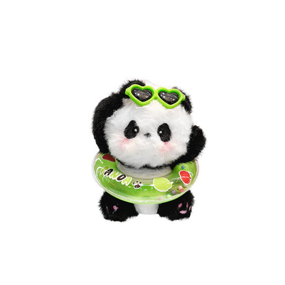 Summer Pool Party Swimming Ring Cream Bear Plush Pendant Creative Swimming Ring Keychain