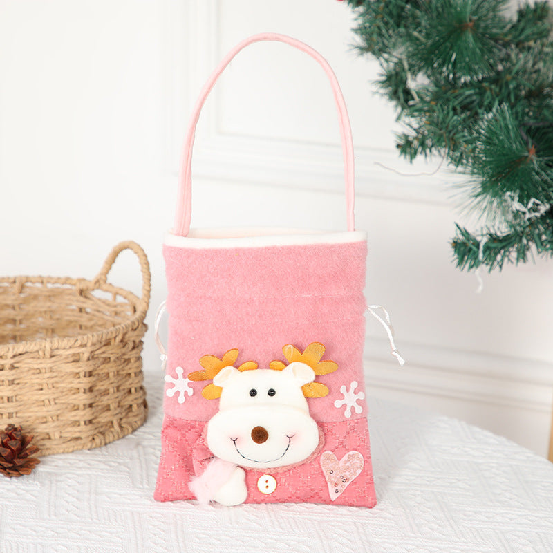 Christmas tote bag, snowman gift bag, scene decoration, candy snack bag