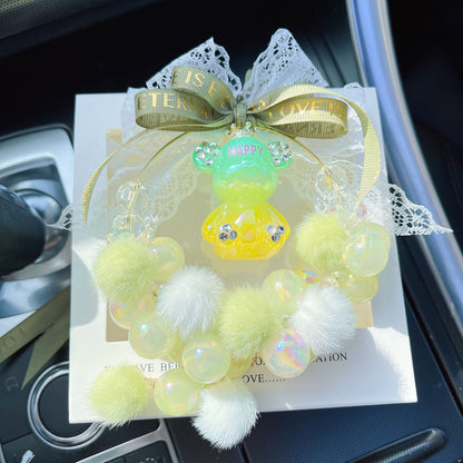 Cute bear car pendant healed rearview mirror pendant pendant car interior accessories car car accessories