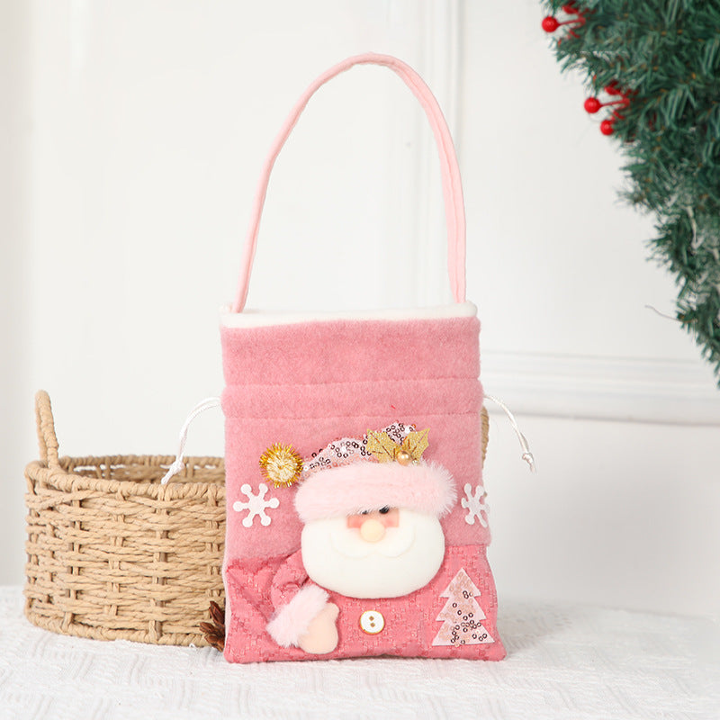 Christmas tote bag, snowman gift bag, scene decoration, candy snack bag