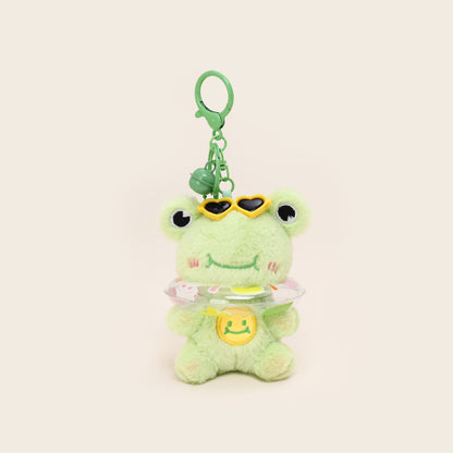 Summer Pool Party Swimming Ring Cream Bear Plush Pendant Creative Swimming Ring Keychain