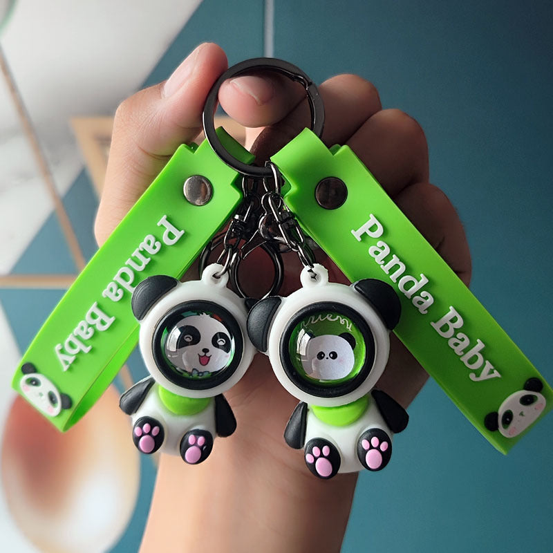 Cartoon Bamboo Mask Panda Keychain