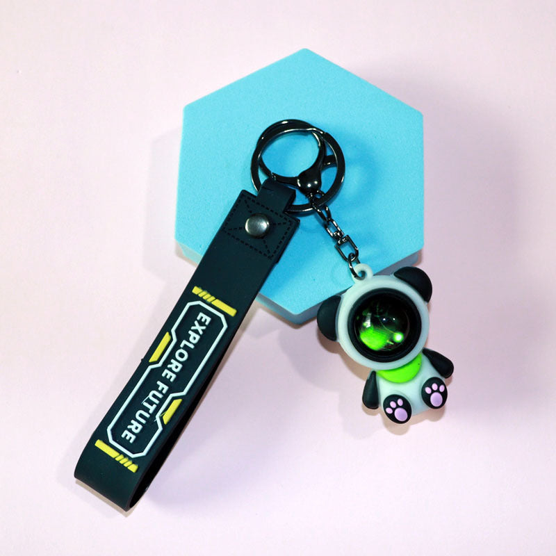 Cartoon Bamboo Mask Panda Keychain