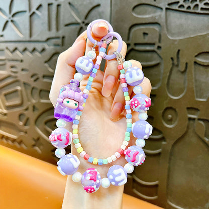 New milk bottle doll keychain cute school bag pendant mobile phone case accessories