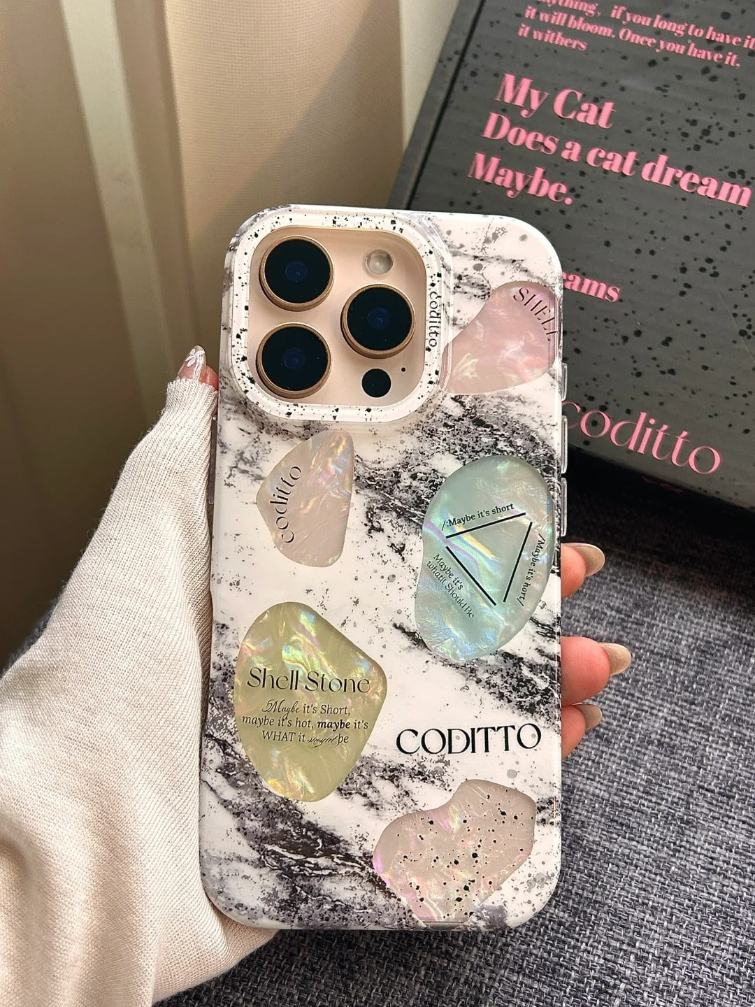 Desert gold shell pattern mobile phone case with high-looking and atmospheric design