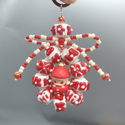 Bubble Mart hand-painted beads mobile phone chain heavy beading