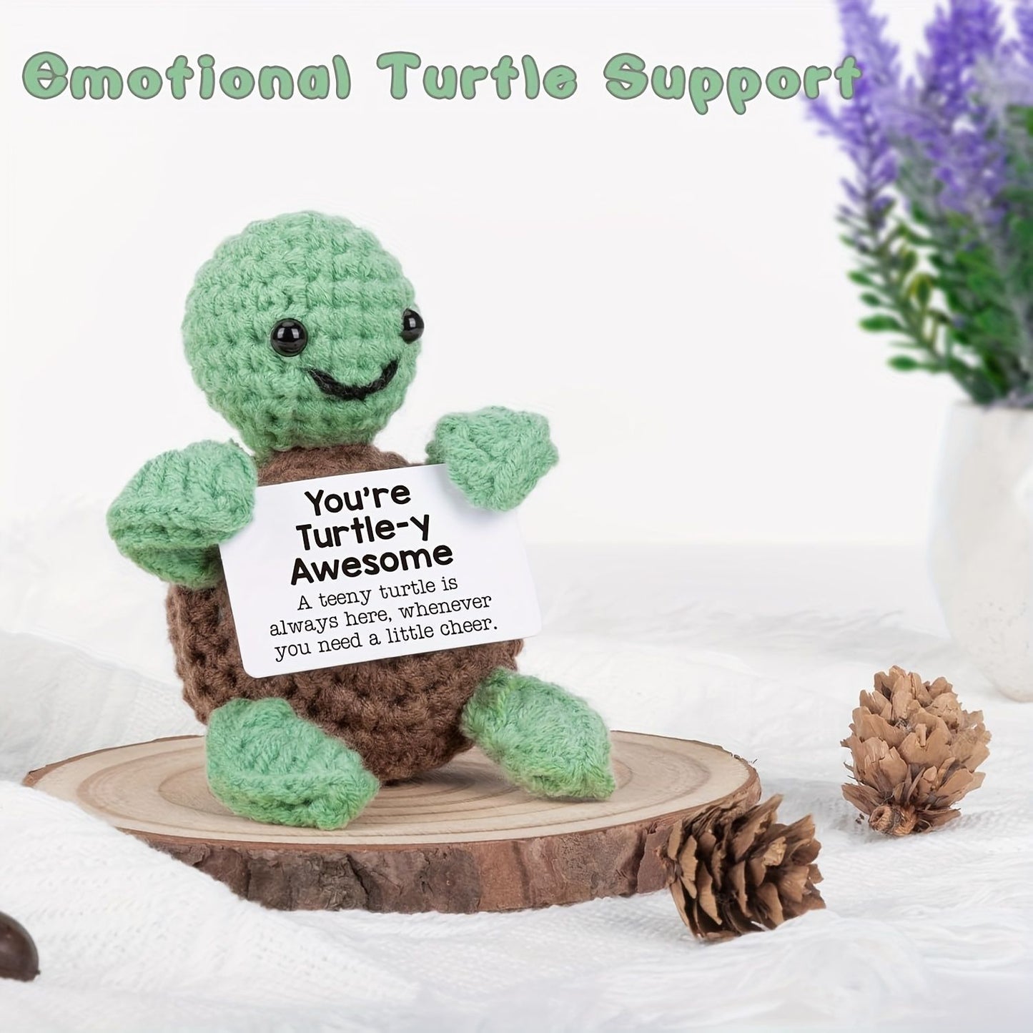Handmade wool crocheted positive animal turtle handknitted doll TURTLEY AWESOME