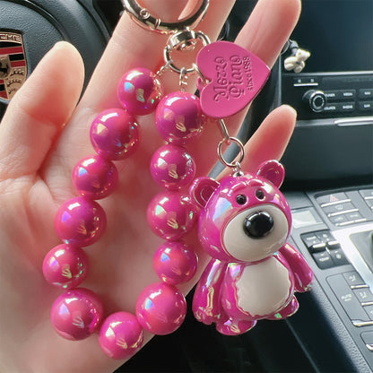 Bear keychain couple cartoon acrylic pendant key chain bag doll decorative pendant