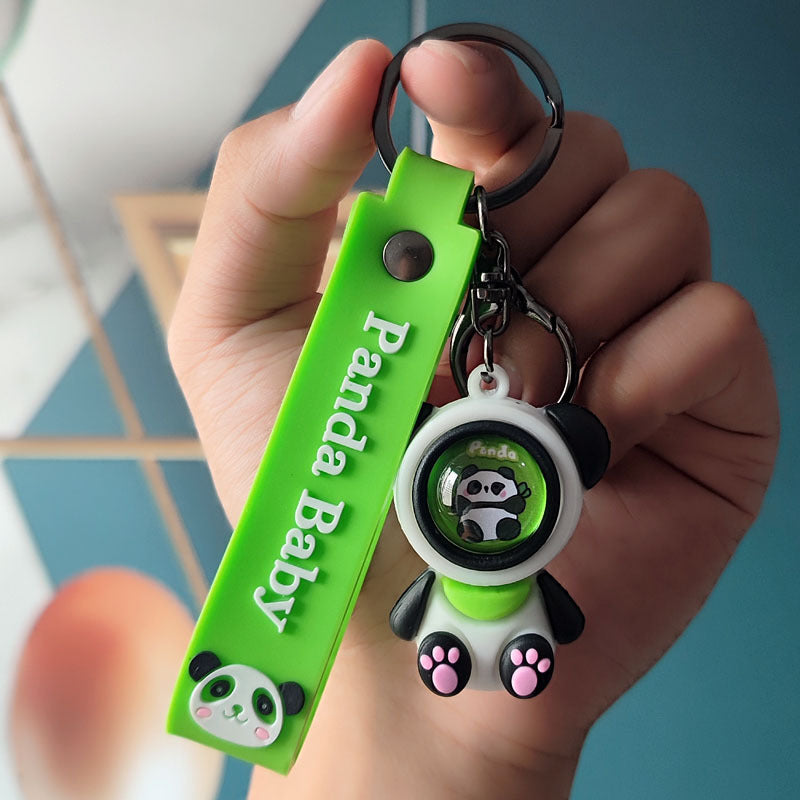 Cartoon Bamboo Mask Panda Keychain