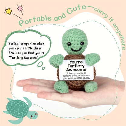 Handmade wool crocheted positive animal turtle handknitted doll TURTLEY AWESOME