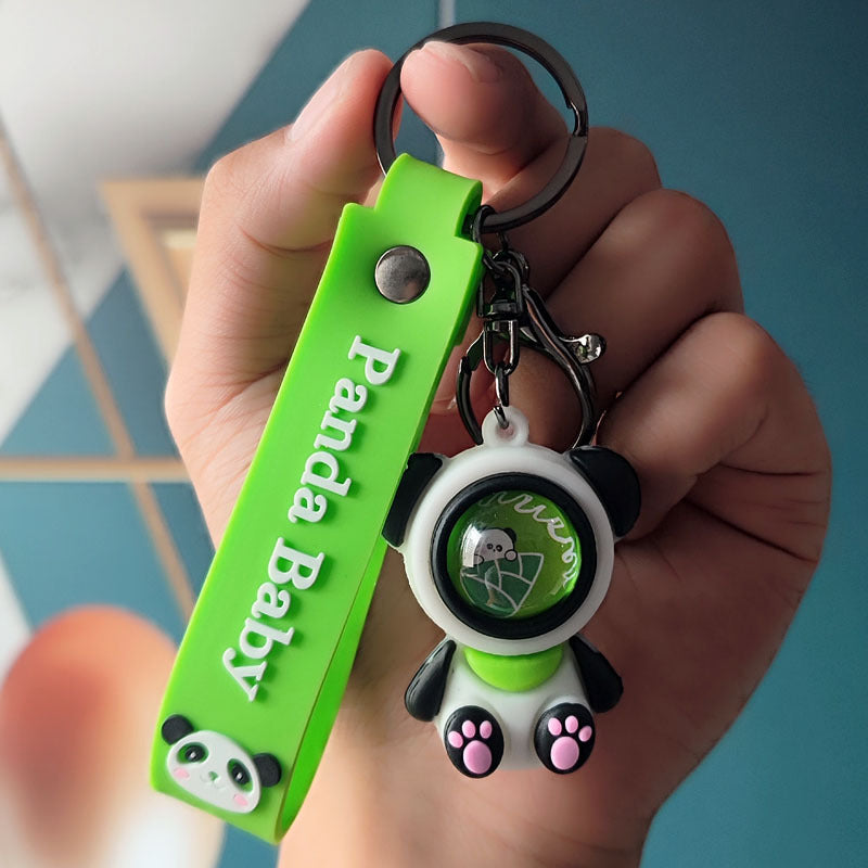 Cartoon Bamboo Mask Panda Keychain