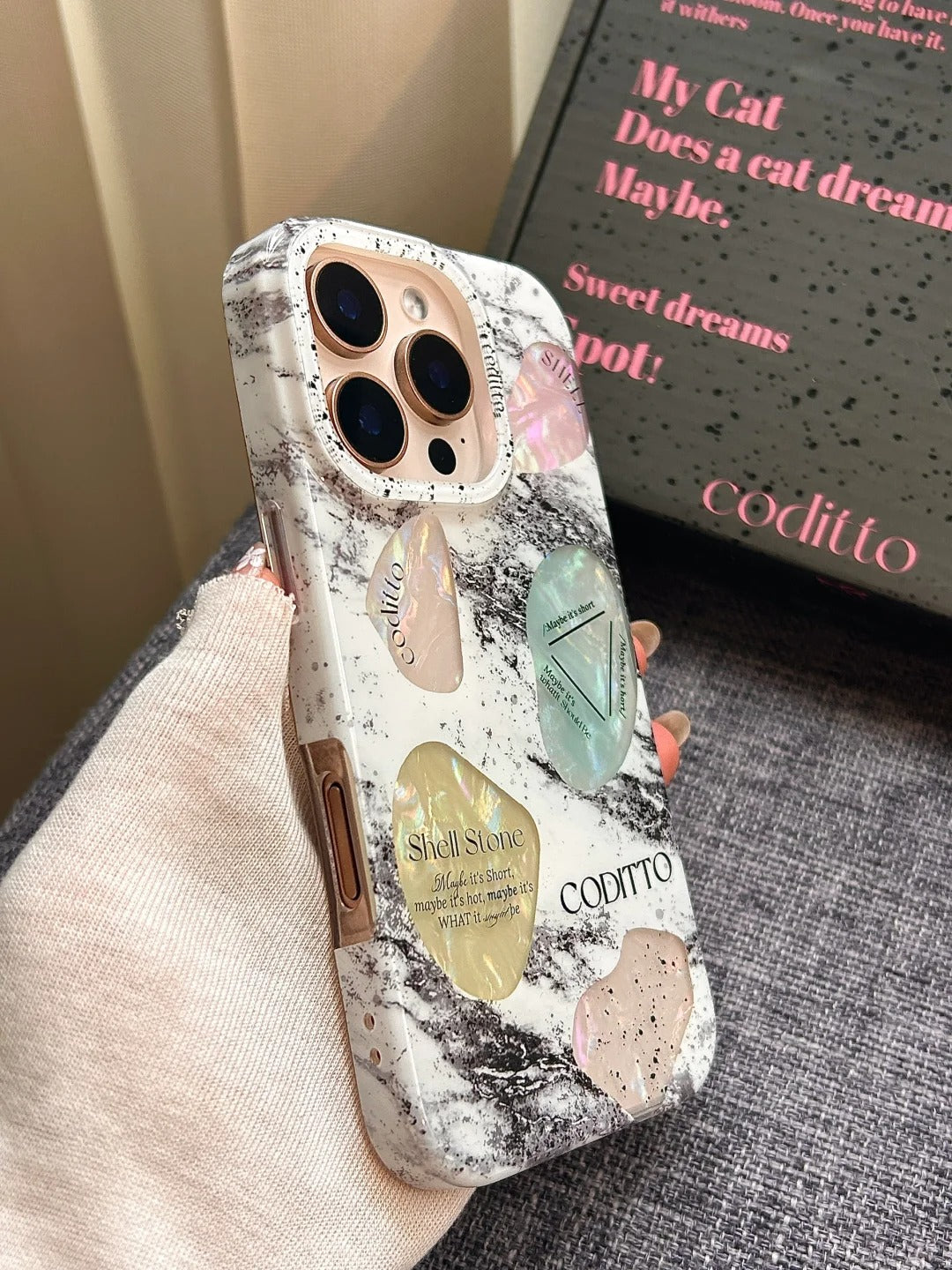 Desert gold shell pattern mobile phone case with high-looking and atmospheric design