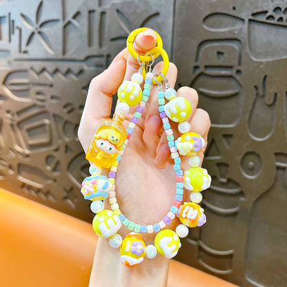 New milk bottle doll keychain cute school bag pendant mobile phone case accessories