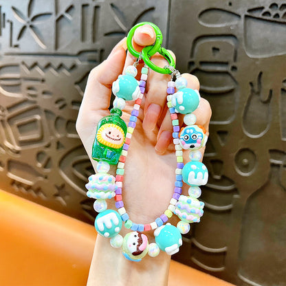 New milk bottle doll keychain cute school bag pendant mobile phone case accessories
