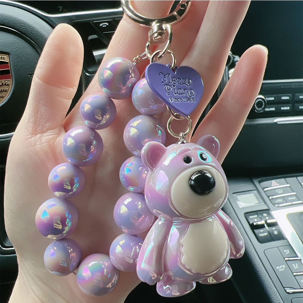 Bear keychain couple cartoon acrylic pendant key chain bag doll decorative pendant