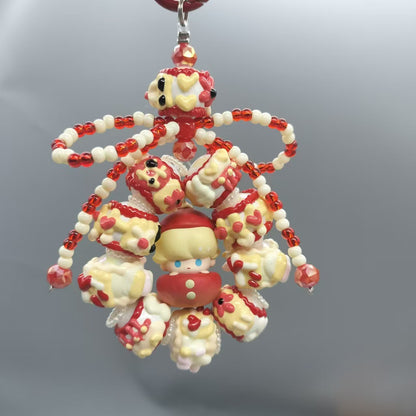 Bubble Mart hand-painted beads mobile phone chain heavy beading