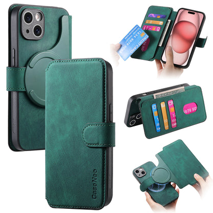 New magnetic separation suitable for Apple 16 mobile phone case Magsafe strong magnetic iPhone 15 flip leather case 14 cases