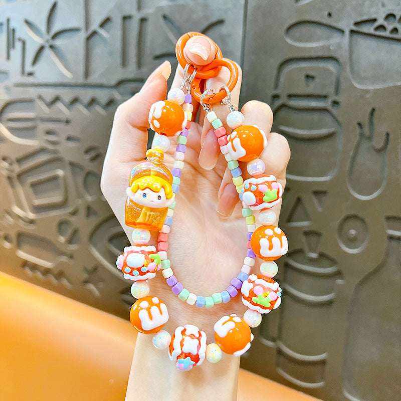 New milk bottle doll keychain cute school bag pendant mobile phone case accessories