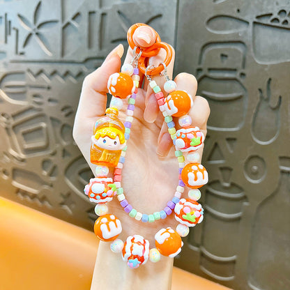 New milk bottle doll keychain cute school bag pendant mobile phone case accessories