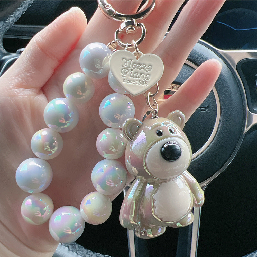 Bear keychain couple cartoon acrylic pendant key chain bag doll decorative pendant