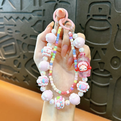 New milk bottle doll keychain cute school bag pendant mobile phone case accessories