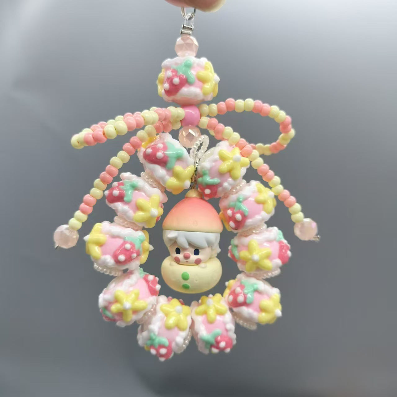 Bubble Mart hand-painted beads mobile phone chain heavy beading