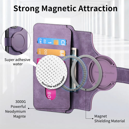 New magnetic separation suitable for Apple 16 mobile phone case Magsafe strong magnetic iPhone 15 flip leather case 14 cases