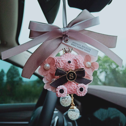 Teddy Bear Garland Pendant Preserved Flower Decoration Aromatherapy Stone