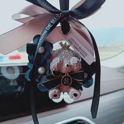 Teddy Bear Garland Pendant Preserved Flower Decoration Aromatherapy Stone
