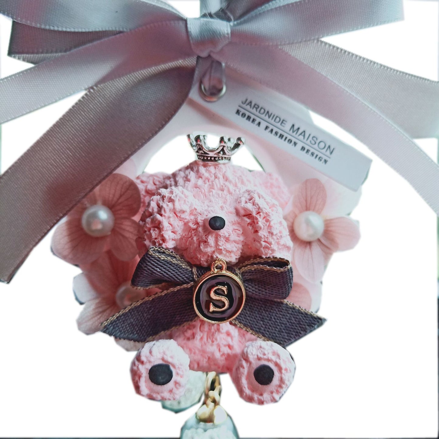 Teddy Bear Garland Pendant Preserved Flower Decoration Aromatherapy Stone
