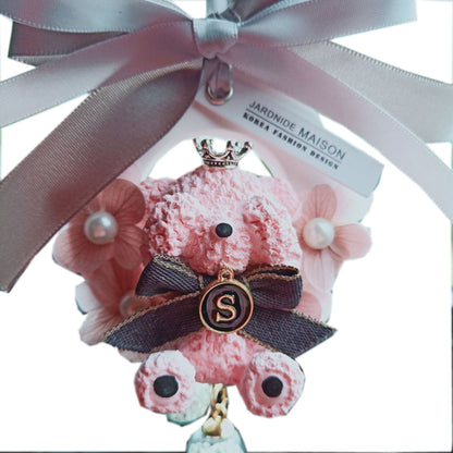 Teddy Bear Garland Pendant Preserved Flower Decoration Aromatherapy Stone