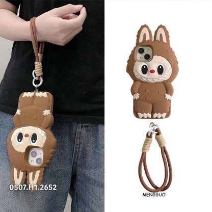 Cartoon cute three-dimensional labubu iPhone16 Apple 15 suitable for 13/14pro max mobile phone case anti-fall 11