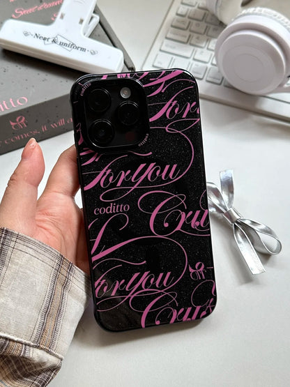 Dark pink sweet and cool magnetic phone case