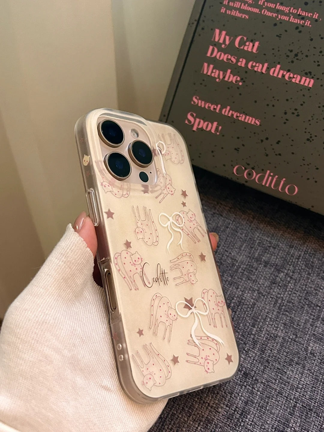 Desert gold phone case with cute little graffiti designs on the sides Frosted mobile phone case