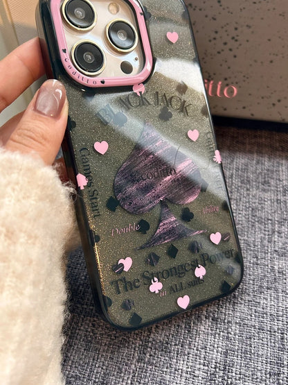 The ♠ sparkling original mobile phone case with gray and pink atmosphere design is shared with you ~ Is it your favorite sparkling mobile phone case? Personalized mobile phone case