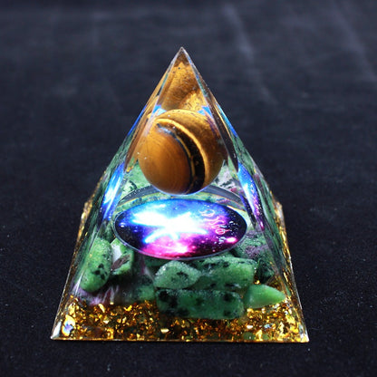 Luminous version Twelve constellations acrylic resin crystal pyramid desktop car handmade ornaments