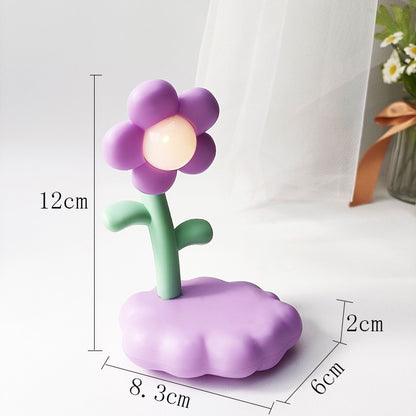Cream glue finished flower night light Sanrio Kurome Melody mini cute luminous ornament gift