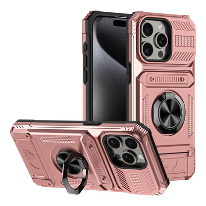 Suitable for iPhone16ProMax mobile phone case hidden card iPhone15 car magnetic 14 ring holder